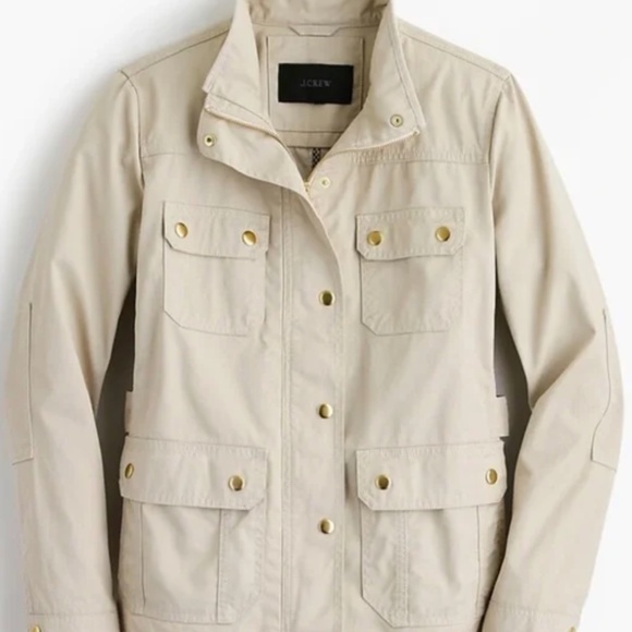 J. Crew Jackets & Blazers - Downtown Field Jacket Canvas Beige Size